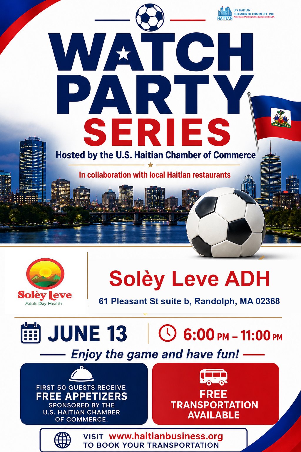 Haiti World Cup Watch Party at Solèy Leve ADH