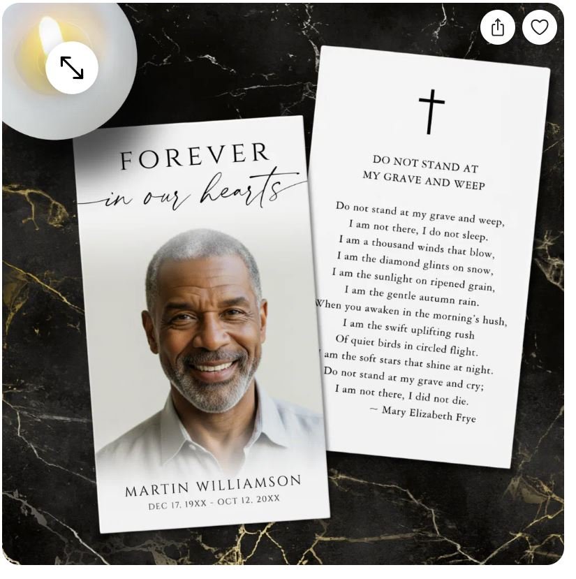 Funeral Prayer Card
