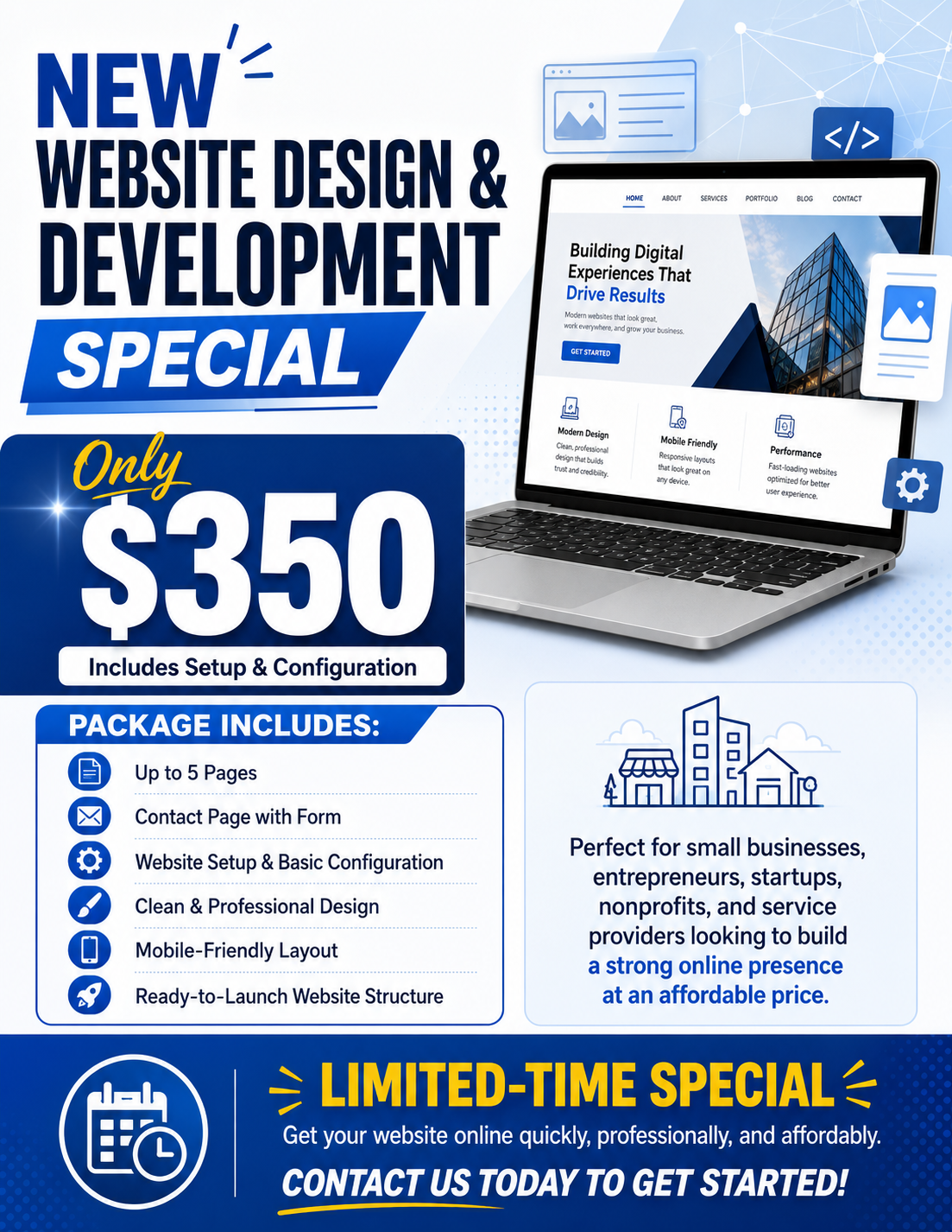 Website Design & Development Special – Only $350